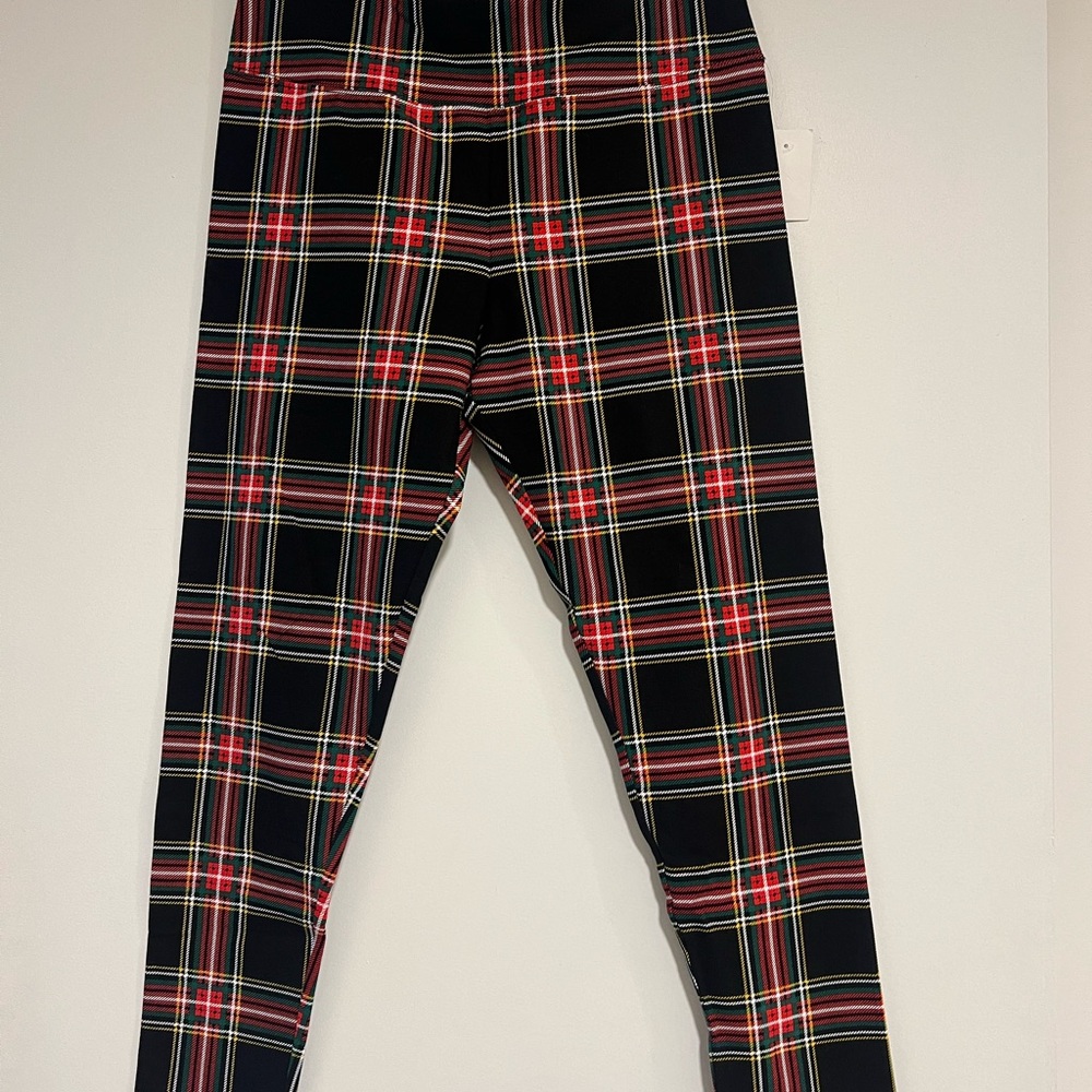 J. Crew Woman’s Plaid Leggings - Red, Black, Yellow